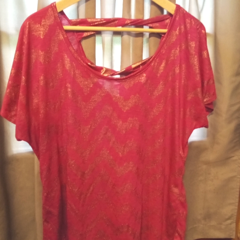 Maurice's pink chevron tee